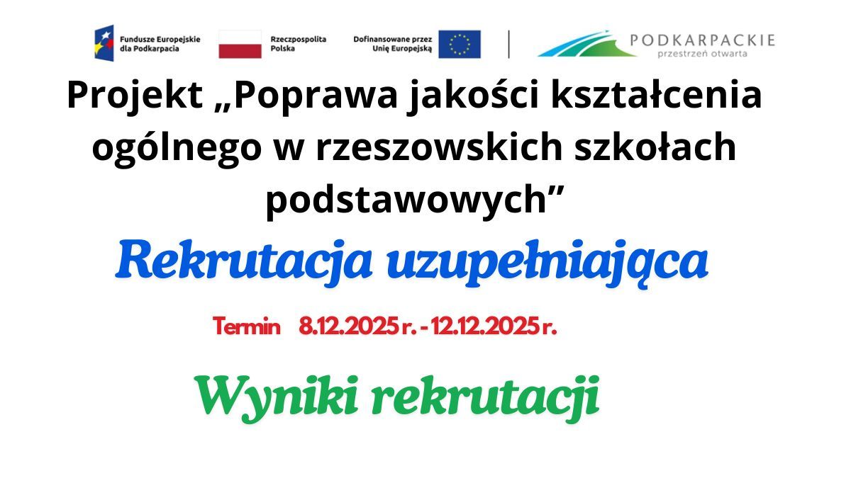Rekrutacja uzupełniająca do zajęć projektowych - wyniki